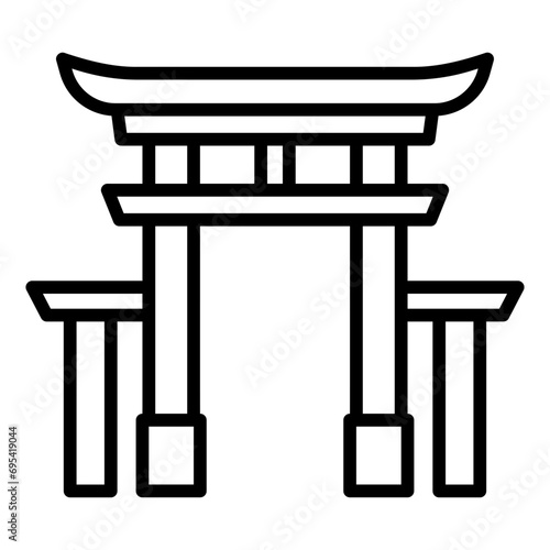 torii gate outline icon