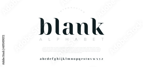 Blank Minimal modern alphabet fonts. Typography minimalist urban digital fashion future creative logo font. vector illustration photo