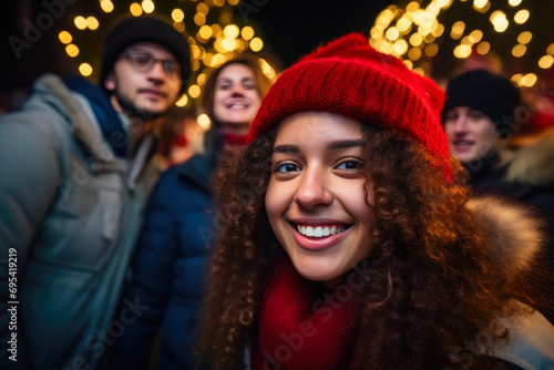 Cheerful Christmas March: Youth in Festive Spirits