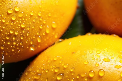  a close up of a bunch of oranges with drops of water on the tops of the oranges and the tops of the oranges on the other side of the oranges.