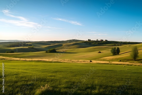 Beautiful panoramic view of fields in South Moravia, Czech Republic