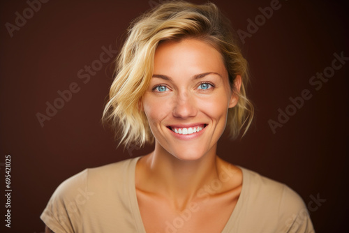 Studio Shot of a Vibrant Young Blonde Woman