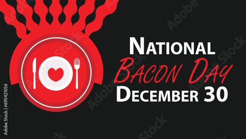 National Bacon Day vector banner design. Happy National Bacon Day modern minimal graphic poster illustration.
