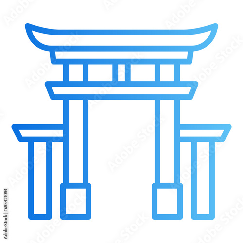torii gate gradient icon
