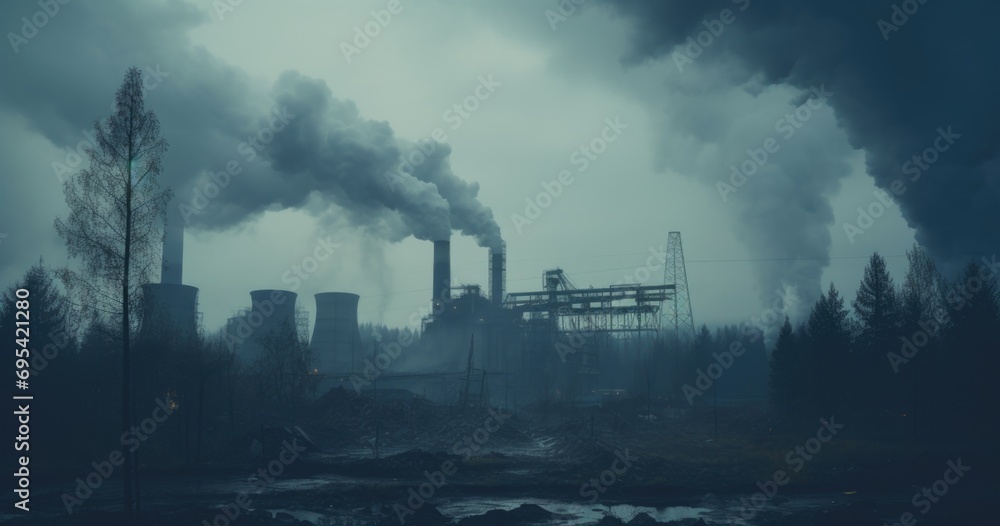Environmental pollution, hazardous and harmful waste, toxic fumes, soil and air pollution, global problem, crisis