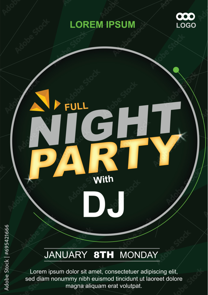 Fototapeta premium A5_A4_A6 Size Night Party Dark Flyer template
