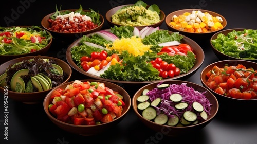 Collection of Salad Generate an appetizing. Ai generative
