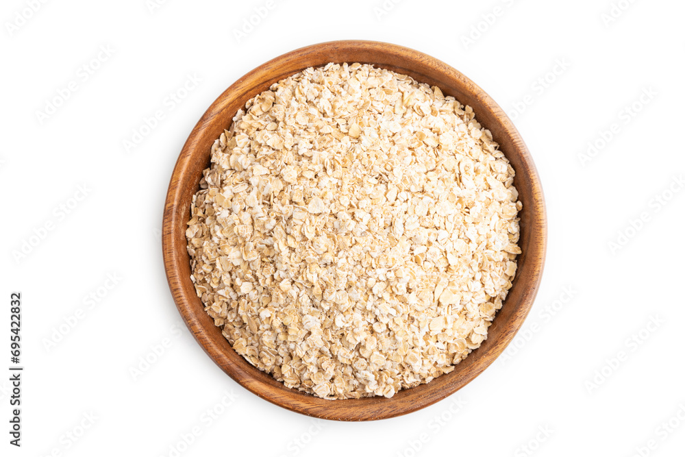 oatmeal isolated on white background, top view oatmeal isolated on white background, top view