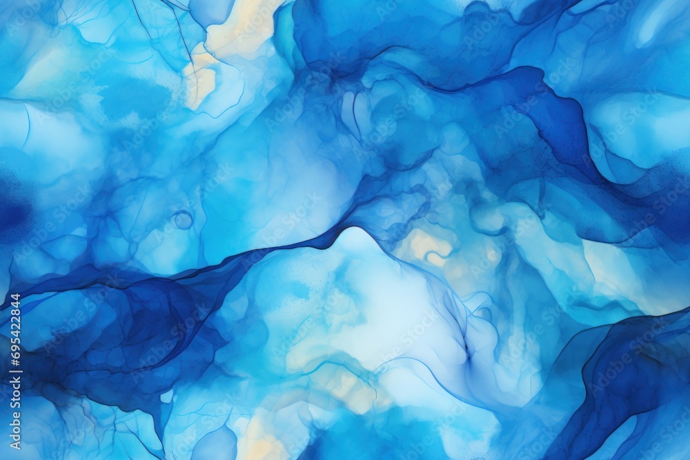 a painting of blue and yellow colors on a white and blue background that looks like a liquid or ink painting with white and yellow highlights on the top of the bottom part of the painting. a painting of blue and yellow colors on a white and blue background that looks like a liquid or ink painting with white and yellow highlights on the top of the bottom part of the painting.