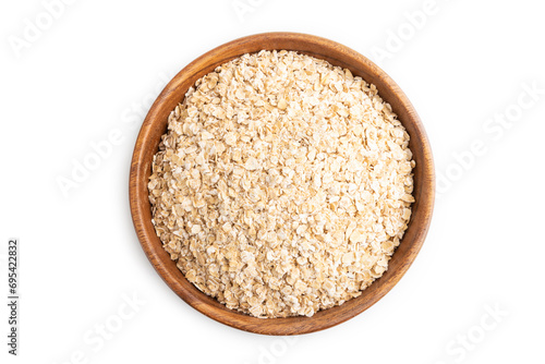 oatmeal isolated on white background, top view