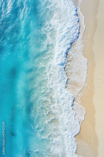 Top Down Aerial Drone Image of Shoreline in Maldives. AI Generated