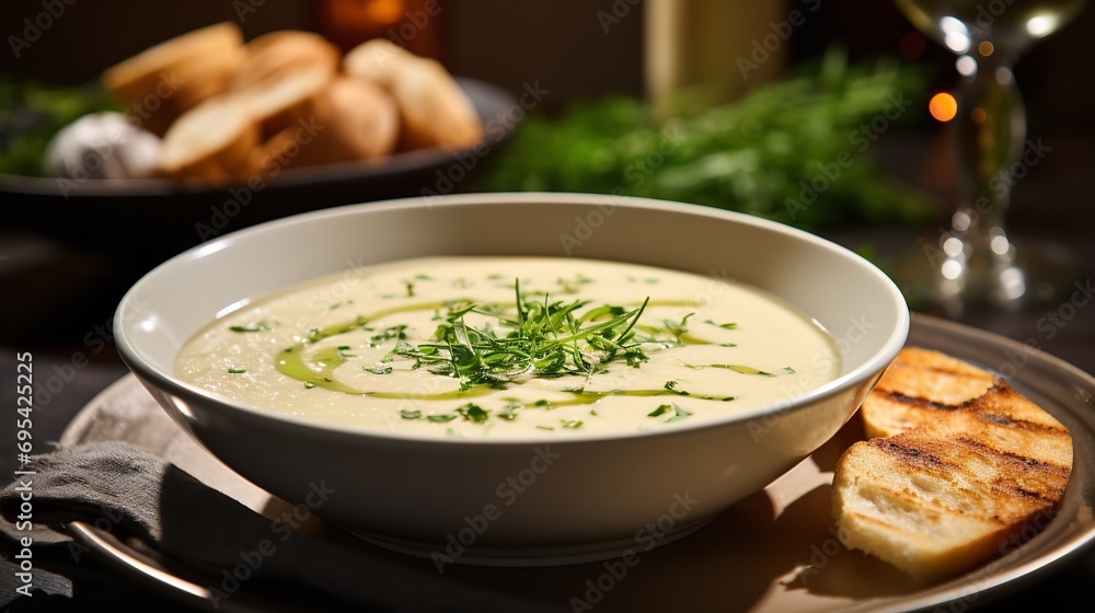 Jerusalem Artichoke Soup. Ai generative Jerusalem Artichoke Soup. Ai generative