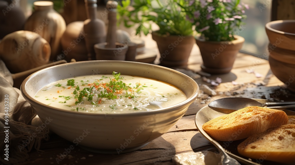 Jerusalem Artichoke Soup. Ai generative Jerusalem Artichoke Soup. Ai generative