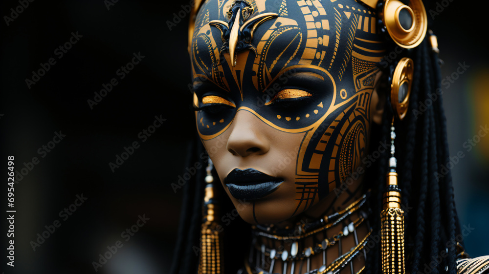 black woman with traditional african headdress black woman with traditional african headdress