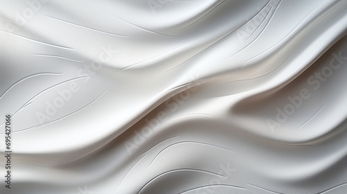 A stunning ivory fabric adorned with elegant wavy lines, perfect for creating a chic and sophisticated clothing piece