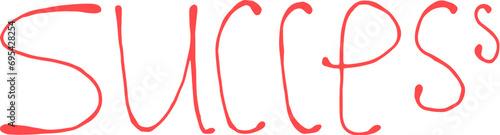 Success handwritten lettering. Paint brush careless inscription. Success doodle written word. Felt tip pen lettering isolated on white background. Postcard, greeting card, t shirt print vector element