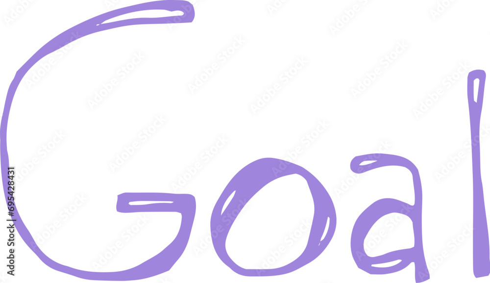 Goal handwritten lettering. Paint brush careless inscription. Goal ...