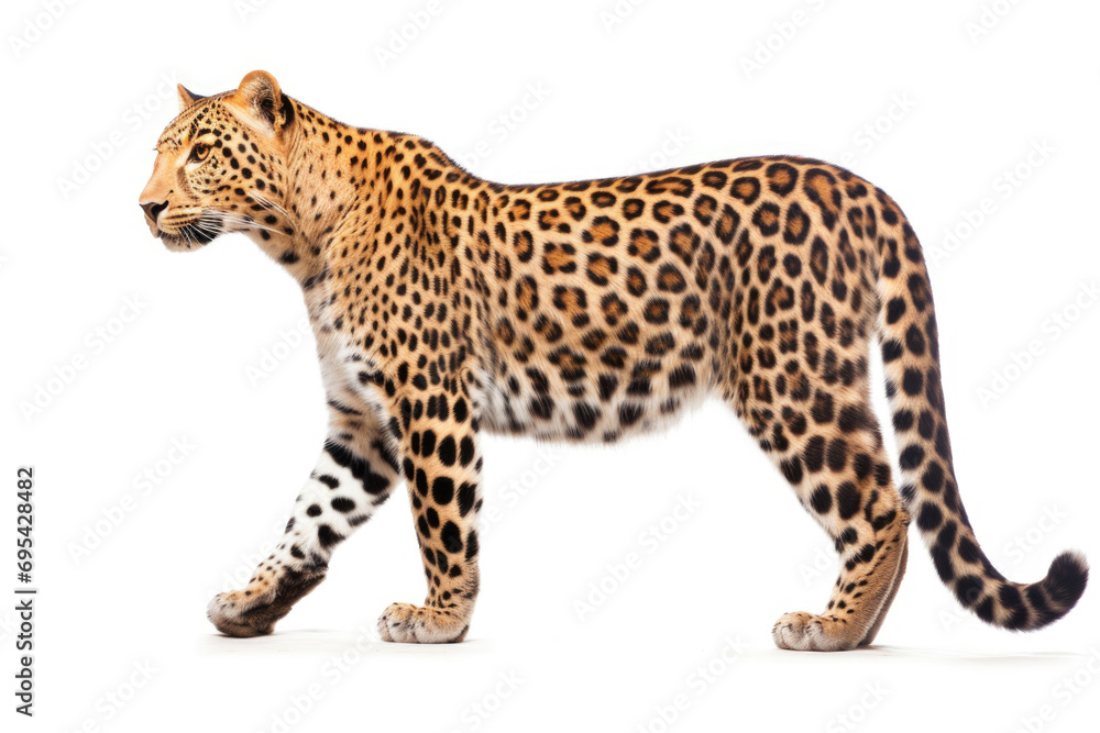 Obraz premium Amur leopard on white background