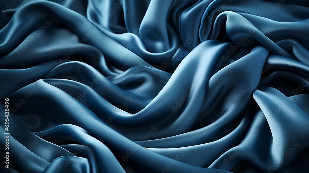 A mesmerizing abstract artwork created from the intricate patterns and vibrant hues of a close up of blue fabric A mesmerizing abstract artwork created from the intricate patterns and vibrant hues of a close up of blue fabric