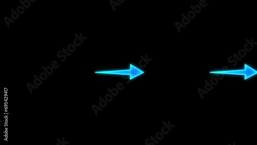 Abstract glowing arrow loading and directional arrow signal icon animation background  photo