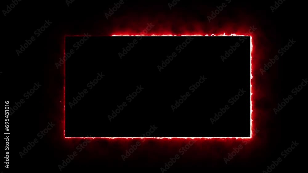 Abstract glowing neon light rectangle border frame animation on black background Abstract glowing neon light rectangle border frame animation on black background