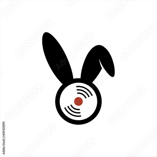 unique logo concept with DJ and Rabbit