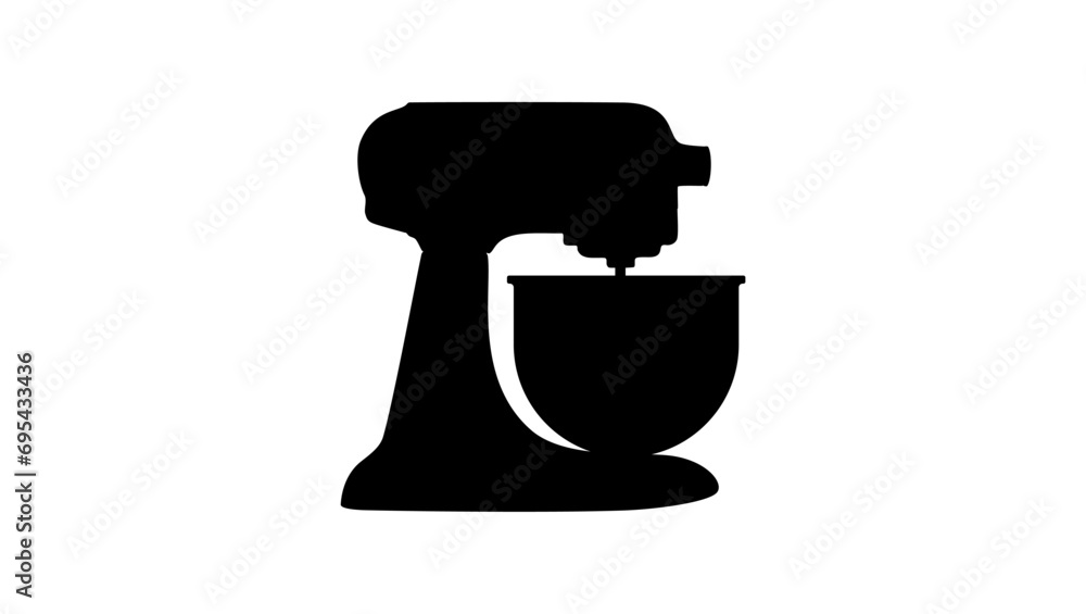 Tilt-Head Stand Mixer, black isolated silhouette Tilt-Head Stand Mixer, black isolated silhouette