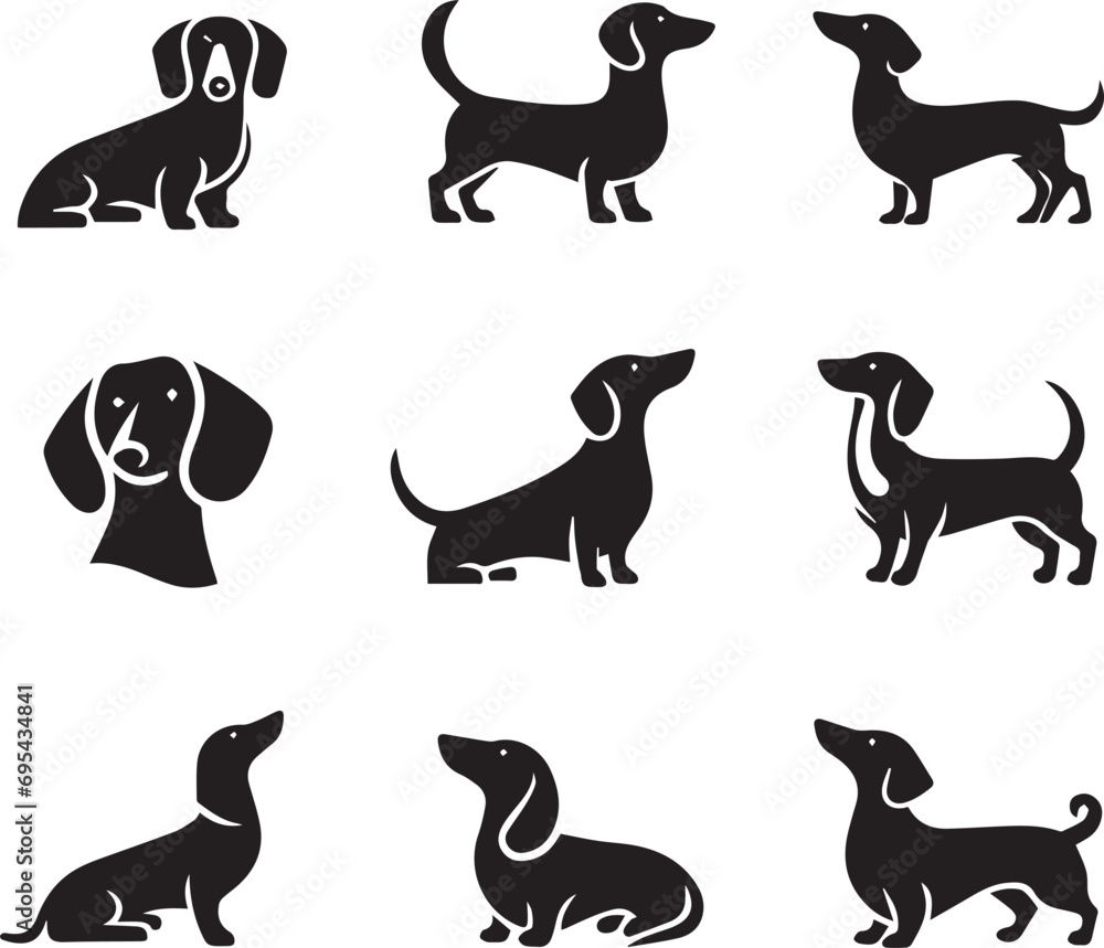 Icon Set Of Dog, Breeds, Canine, Pooch, Hound, Puppy, Mutt, Pet, Doggy editable vector