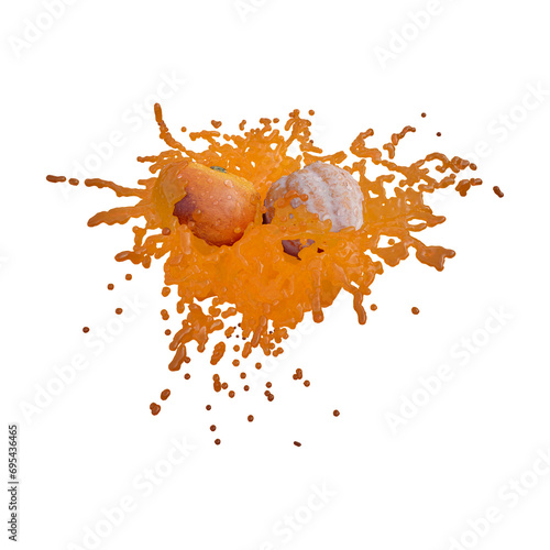 Realistic 3D render of tangerine Fruit best for commercial and Design purpose