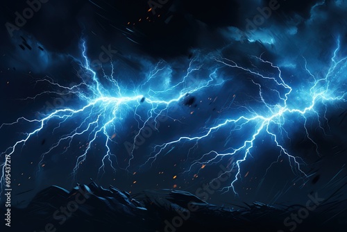 lightning in the night photo