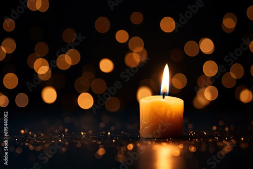 Night of illumination. Captivating image captures enchanting ambiance of candlelit night. Warm glow of candles against dark background creates cozy and serene atmosphere evoking feelings of peace