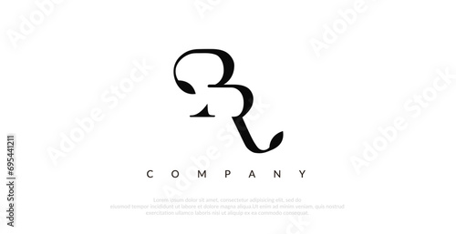Initial PR Logo Design Vector 