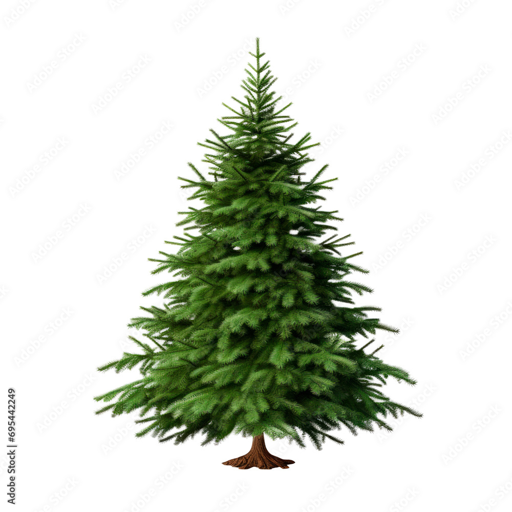 Christmas tree isolated on transparent background. AI generated. Christmas tree isolated on transparent background. AI generated.