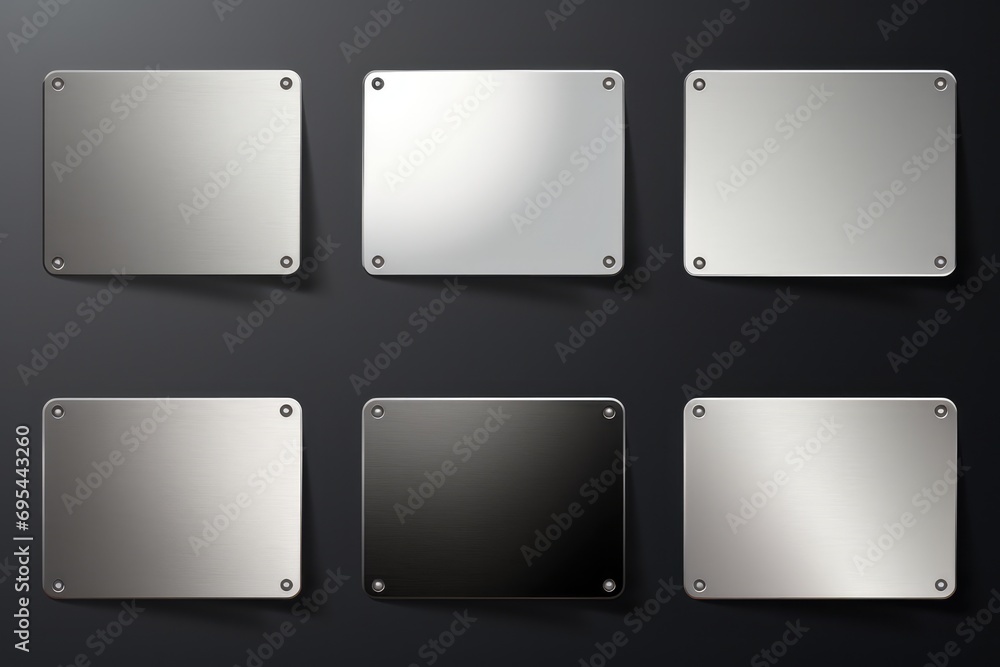 Fototapeta premium Set Of Metal Rectangular Banners