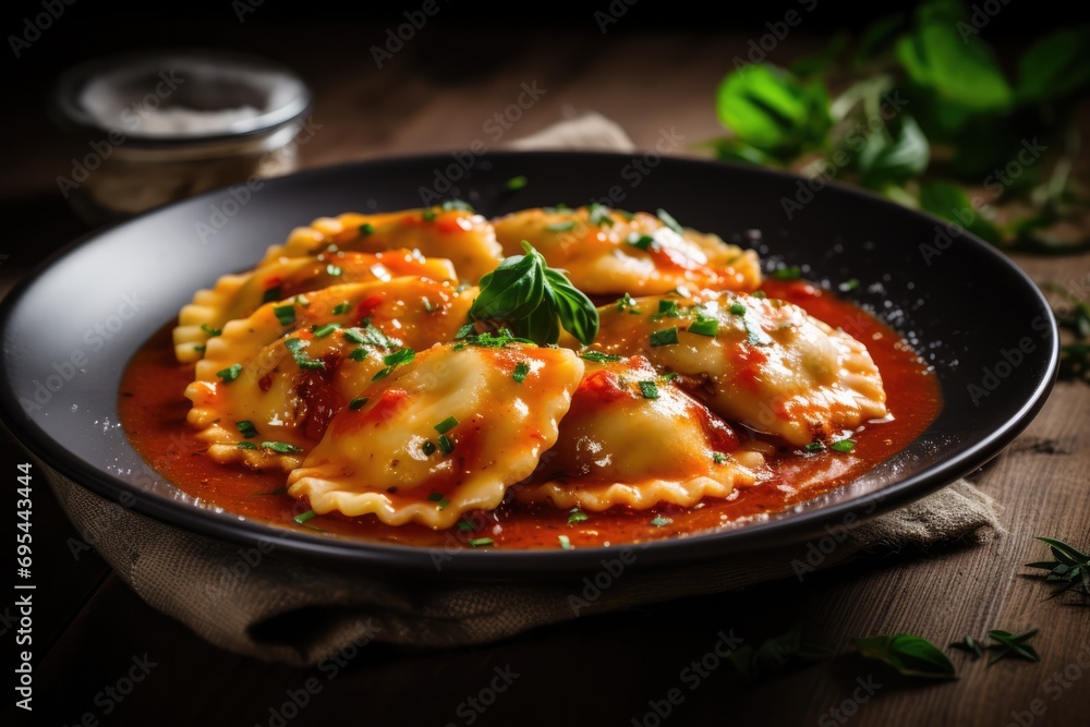 Mouthwatering Ravioli In Tangy Tomato Sauce: Tempting And Fulfilling