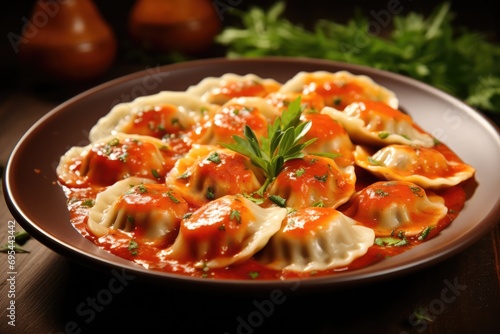 Tasty Ravioli With Tomato Sauce, Enticing And Satisfying
