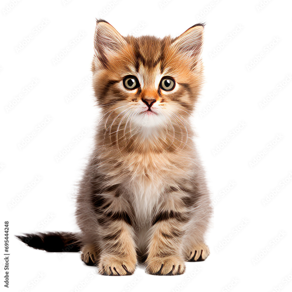 Cute kitten isolated on transparent background. AI generated. PNG Cute kitten isolated on transparent background. AI generated. PNG