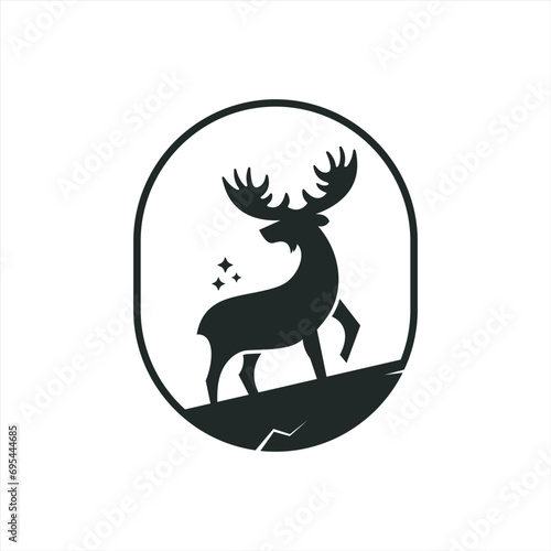 Flat line Deer logo illustration