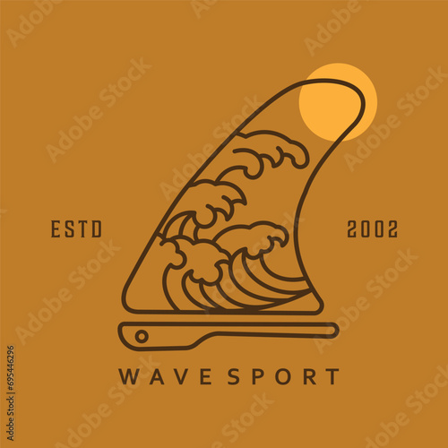 Photography Vector illustration style vintage surfing theme badge design