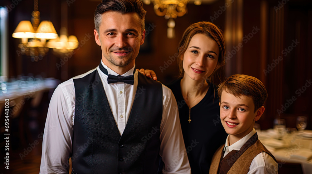 A man with a family look, ready for a festive dinner A man with a family look, ready for a festive dinner
