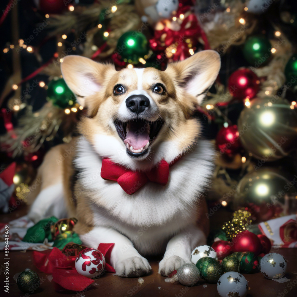 Happy New Year's corgi dog2 Happy New Year's corgi dog2
