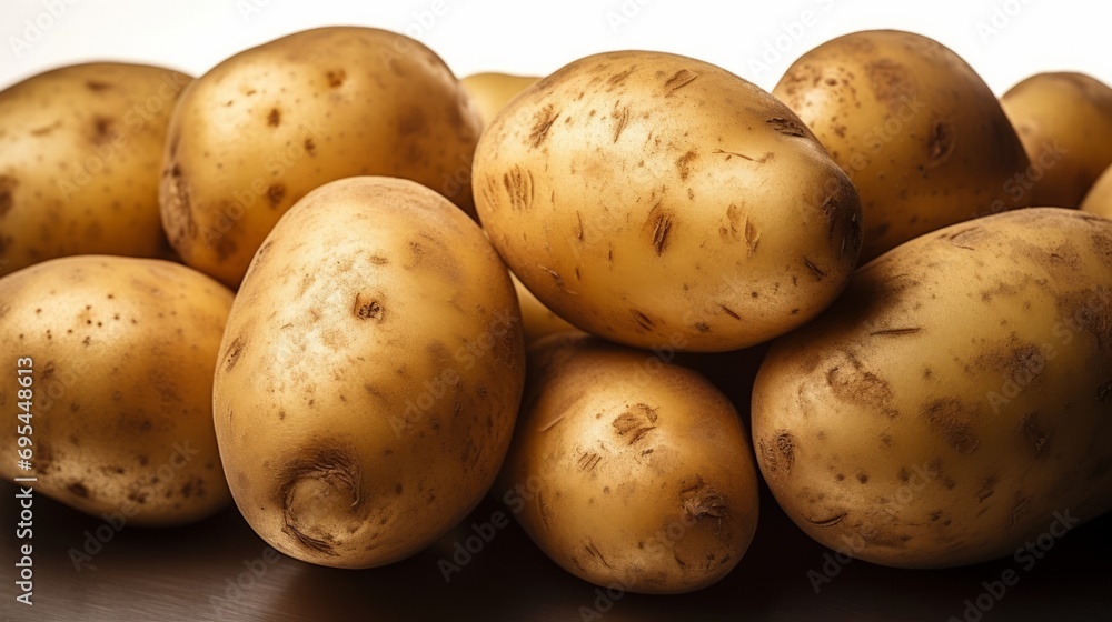 Organic fresh potatoes. Harvested young healthy potatoes Organic fresh potatoes. Harvested young healthy potatoes