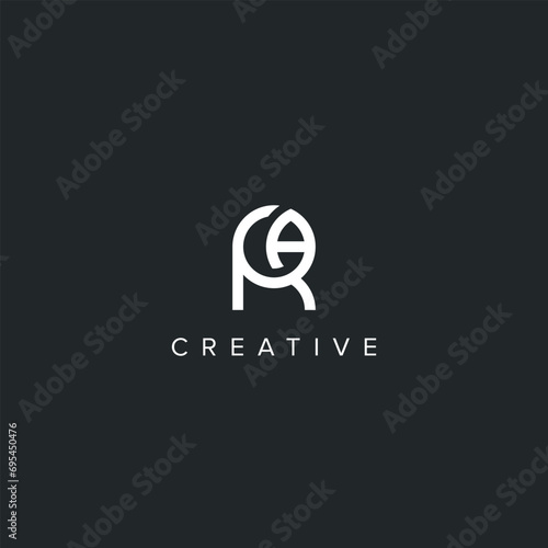 Monogram professional unique letter AR RA logo design template. Initials Business logo.