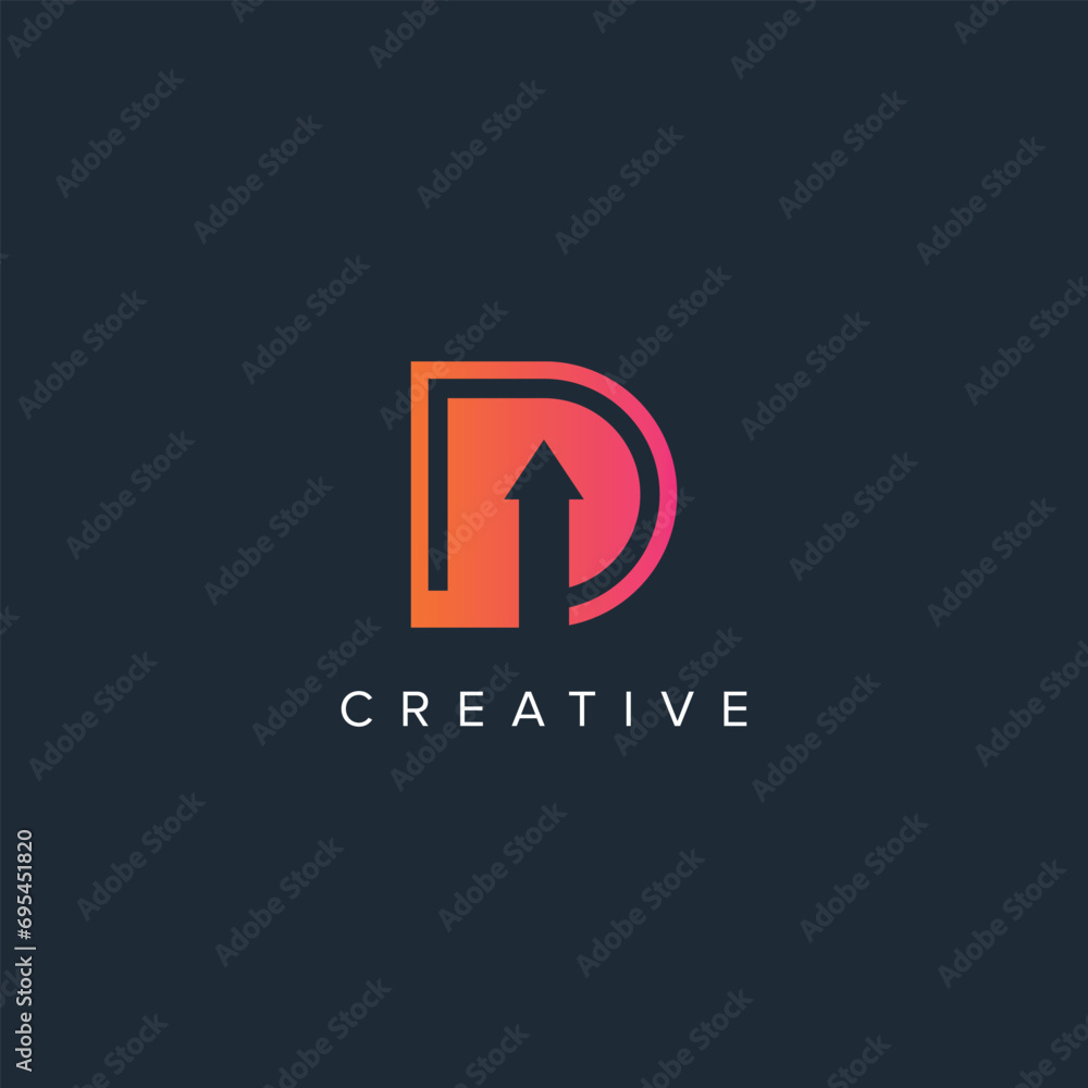 Abstract arrow logo with D letter vector template Abstract arrow logo with D letter vector template
