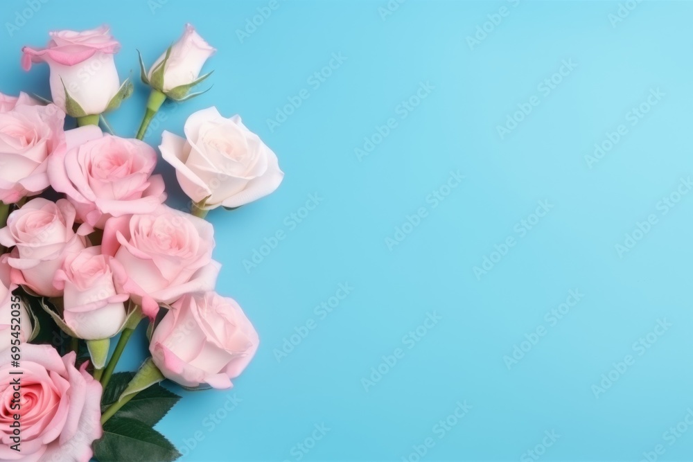 Flowers Roses beautiful. Background Rose flowers for the holidays Valentine's Day, Birthday, Happy Woman Day, Mother's Day. Holiday poster and banner