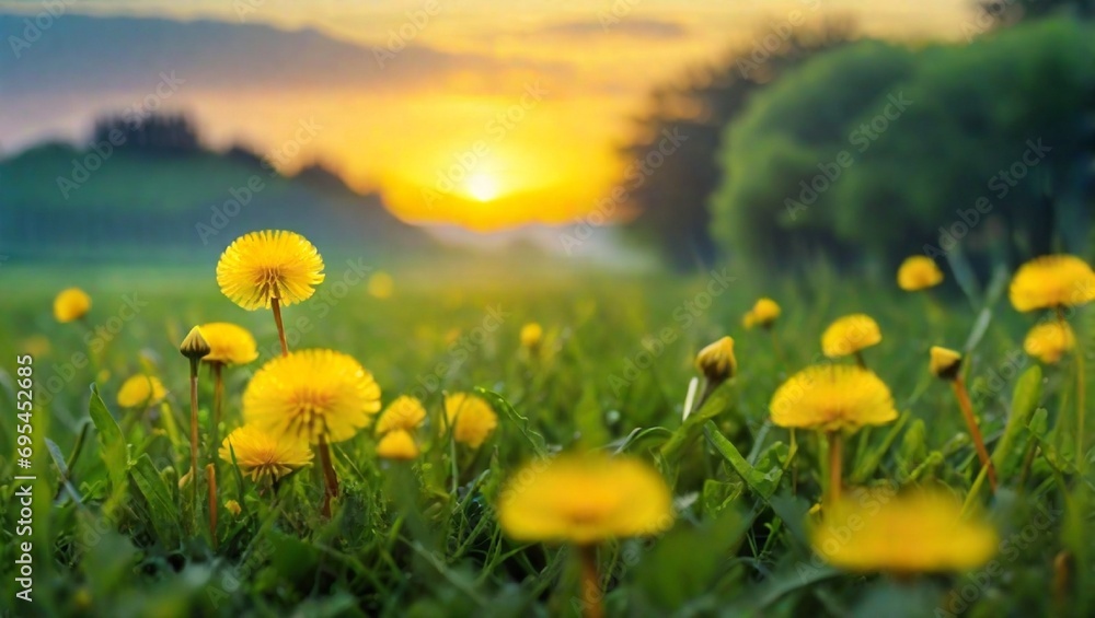 Obraz premium field of dandelions