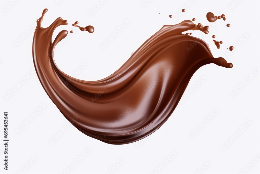 a splash of chocolate in the shape of a wave of chocolate on a white background with a shadow of chocolate on the bottom of the wave and bottom of the wave. a splash of chocolate in the shape of a wave of chocolate on a white background with a shadow of chocolate on the bottom of the wave and bottom of the wave.