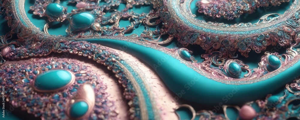 Obraz premium a close up of a blue and pink pattern