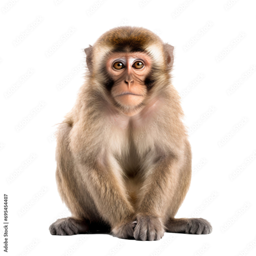 Portrait of a brown monkey isolated on transparent background Portrait of a brown monkey isolated on transparent background