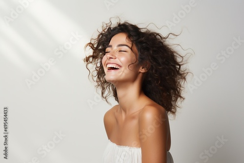 Happy Self-Assured Woman On Isolated Background